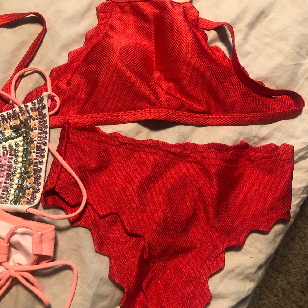 Cupshe red two piece swimsuit